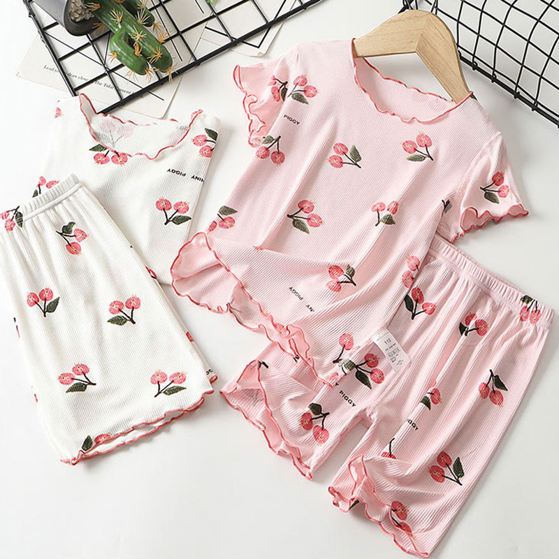 Girls Pajamas Sets Summer 2022 Children&s Sleepwear..